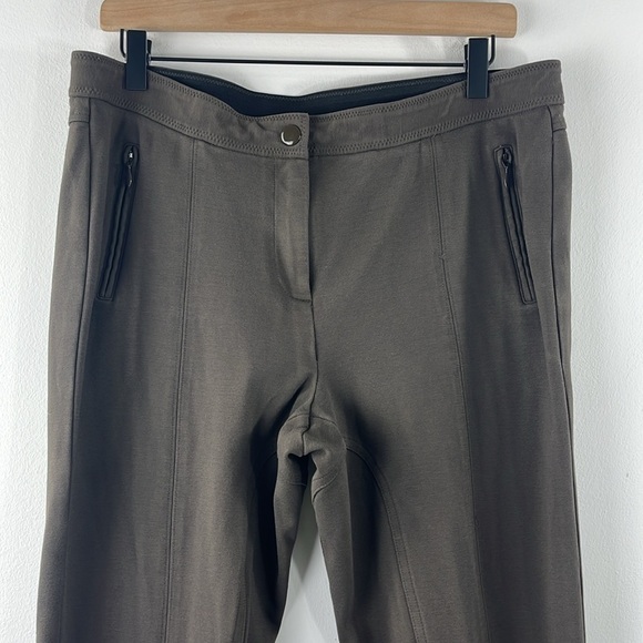 Chicos Straight Leg Brown Stretch Button Zip Pants Womens Size L/12 Classic - Picture 4 of 14